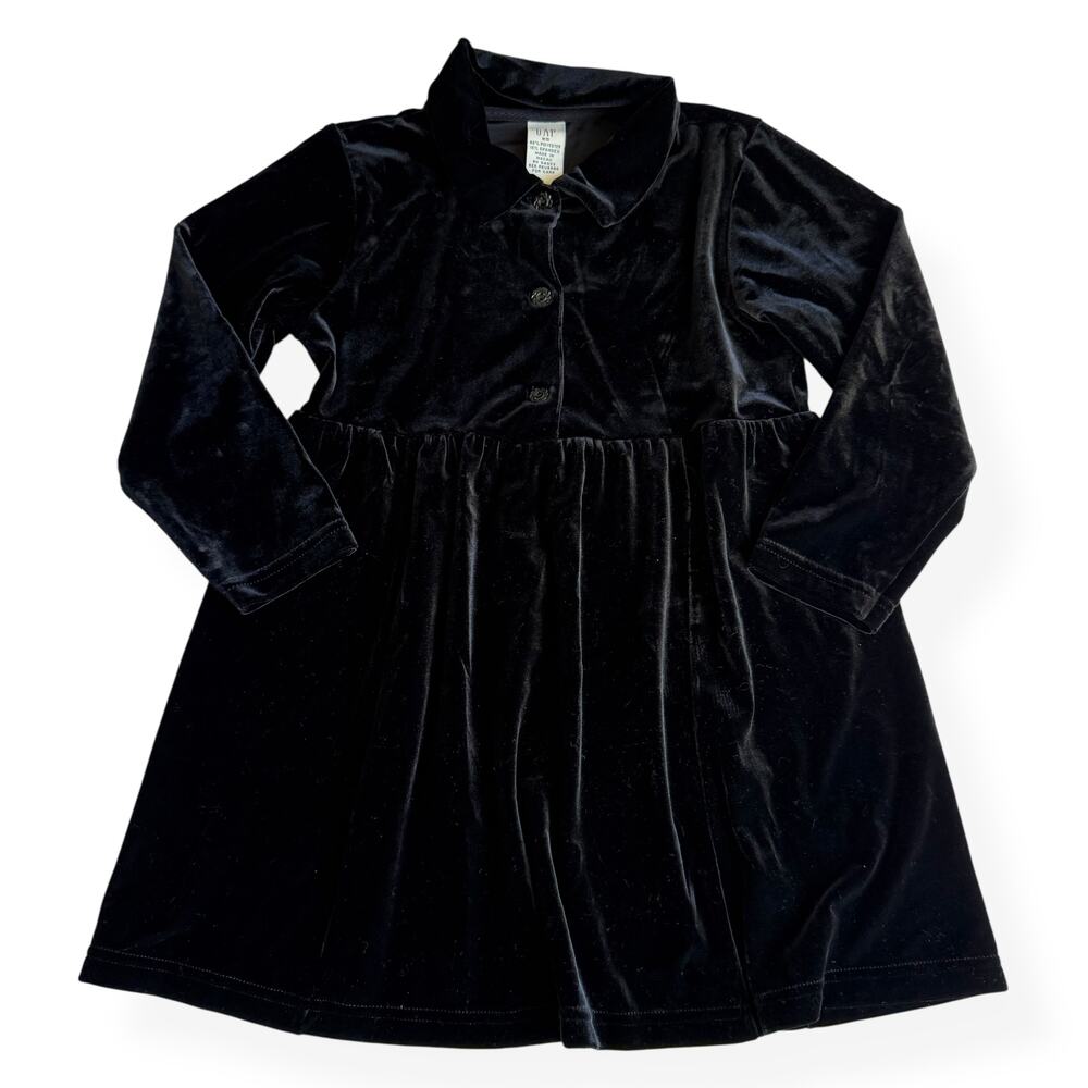 Vintage Gap Kids Black Velvety Dress XS